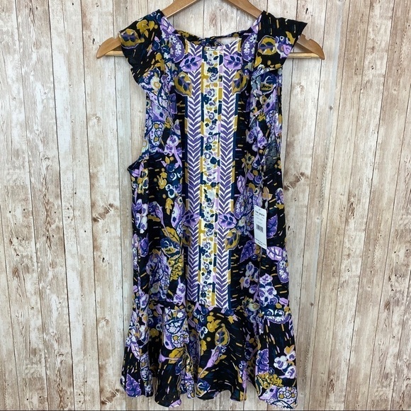 Free People Linen Blend Sleeveless Tie Back Tunic Size Medium - Picture 3 of 12